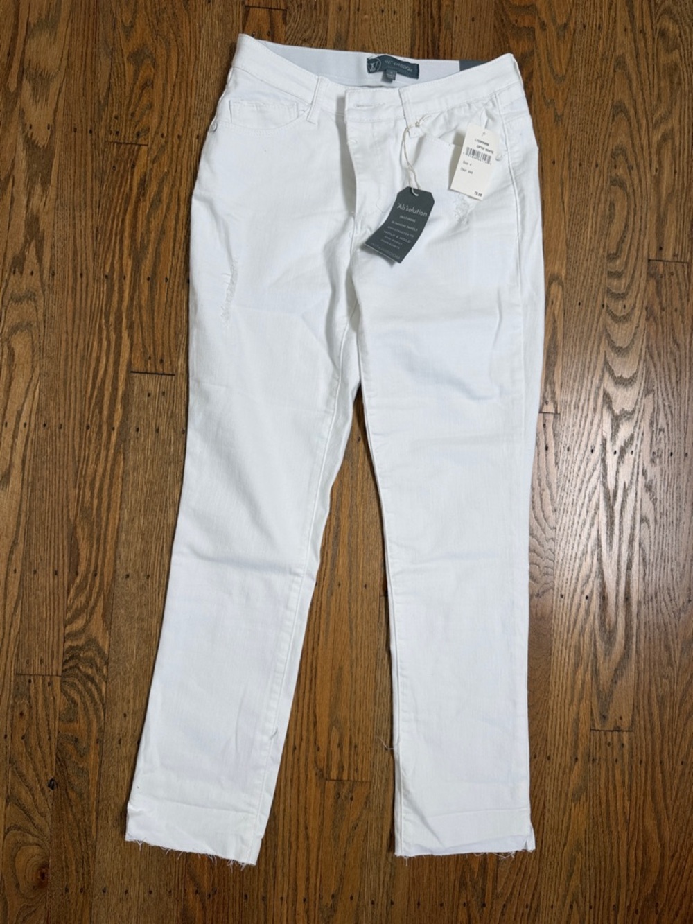 Wit & Wisdom “ab”solution Raw Hem High Rise Skinny White Jeans